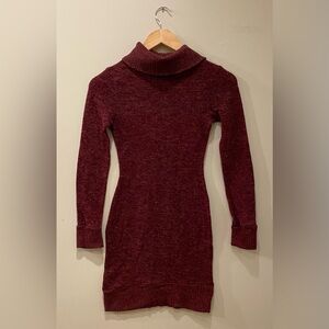 Windsor S Fall Dress, Burgandy, Pencil, Turtle Neck, Long Sleeve,